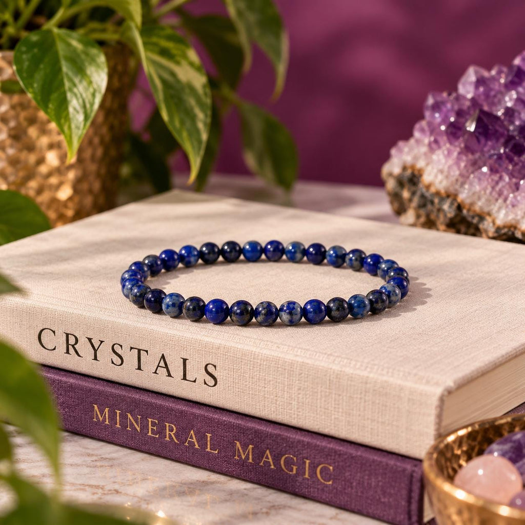 Lapis Lazuli 4mm Beaded Bracelet – 6.5 Inch