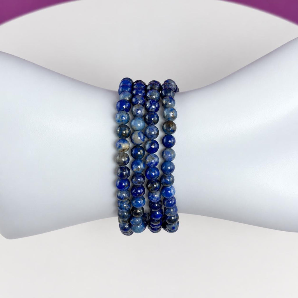 Lapis Lazuli 4mm Beaded Bracelet – 6.5 Inch