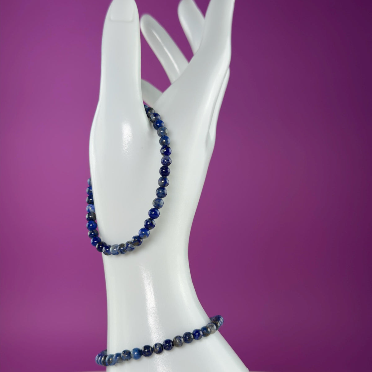 Lapis Lazuli 4mm Beaded Bracelet – 6.5 Inch