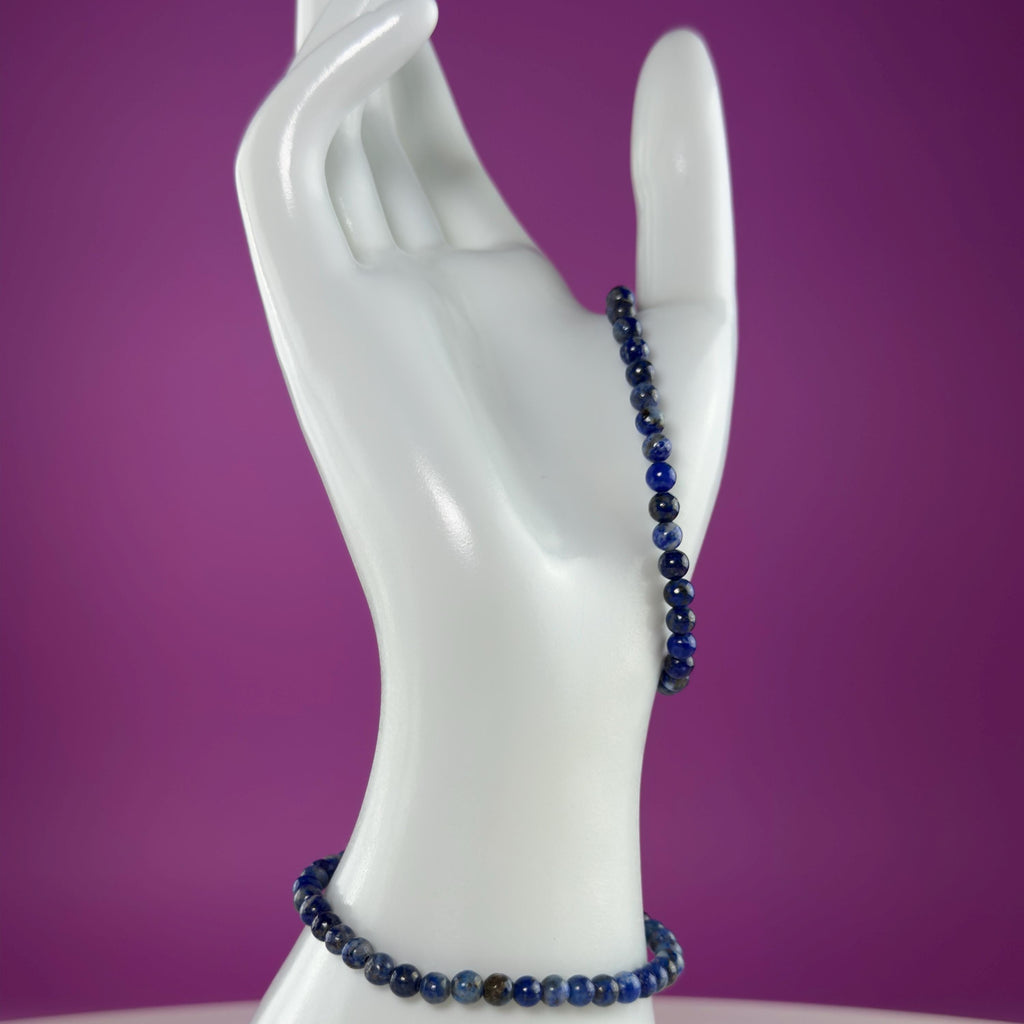 Lapis Lazuli 4mm Beaded Bracelet – 6.5 Inch