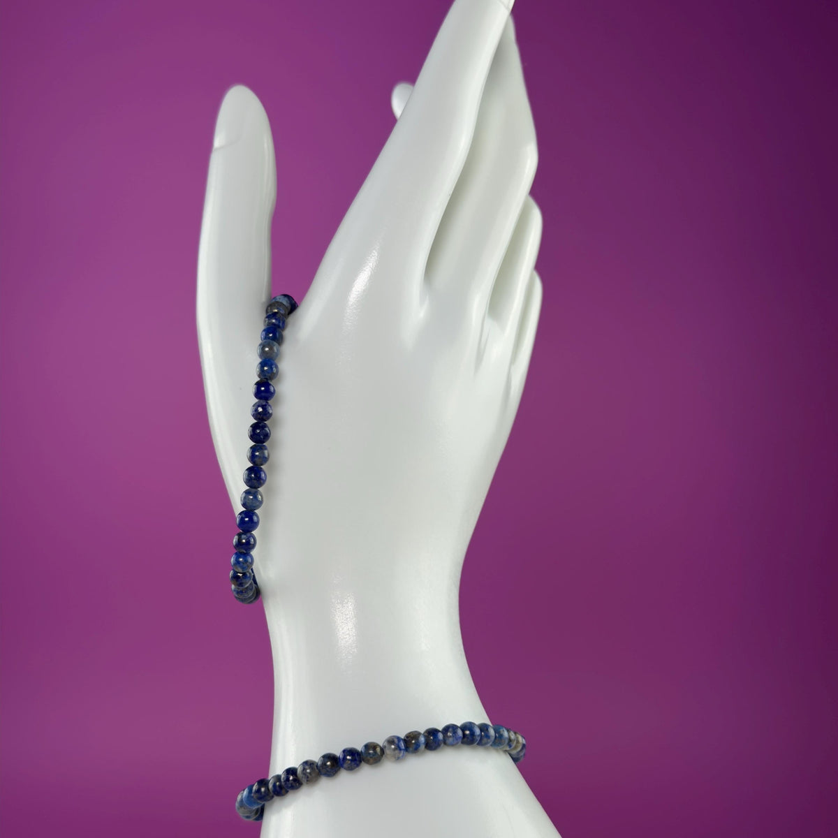 Lapis Lazuli 4mm Beaded Bracelet – 6.5 Inch