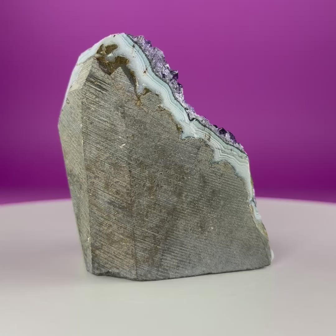 Uruguayan Amethyst Standing Cluster – Deep Purple Crystal Geode