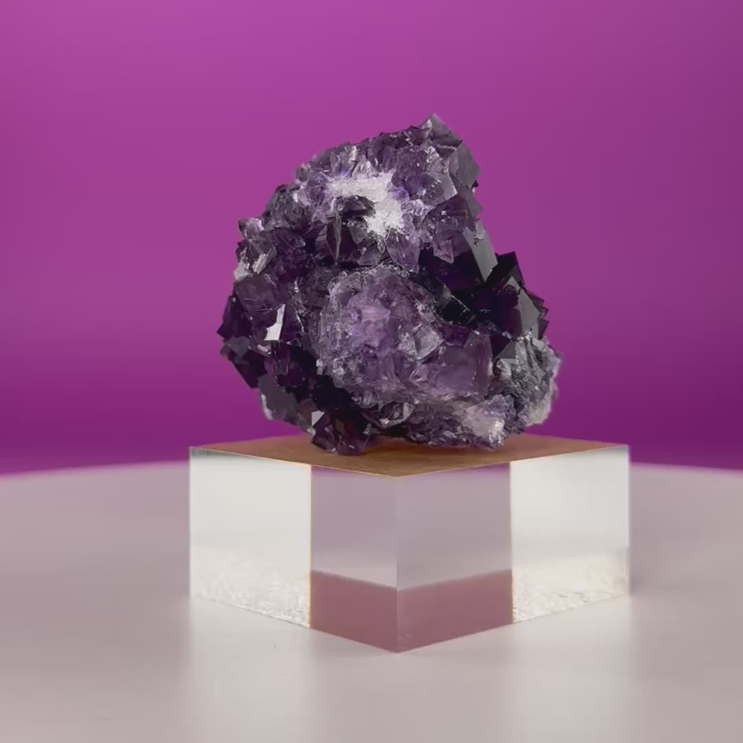 Purple Fluorite Cube Cluster from Anhui China Display Piece