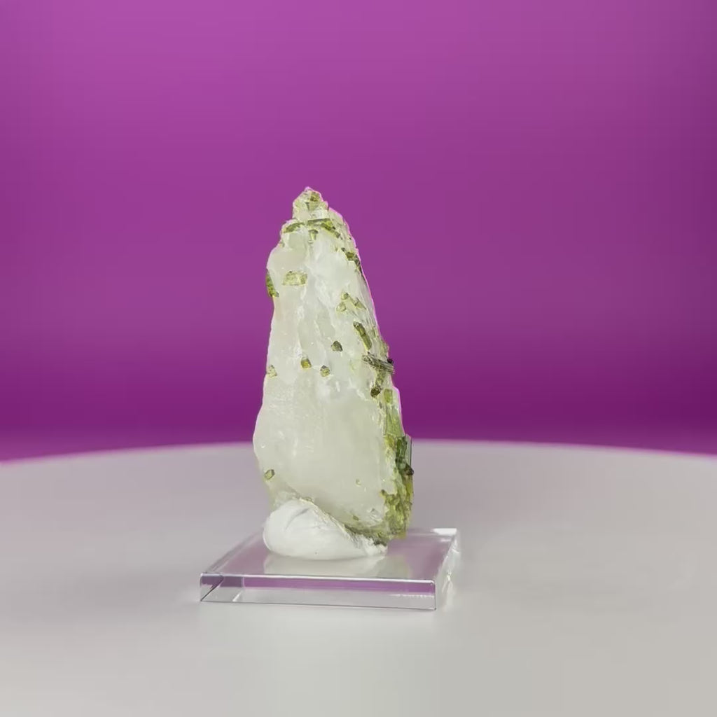Green Tourmaline in Quartz | Tulga Mine Pakistan | Collector Mineral Specimen