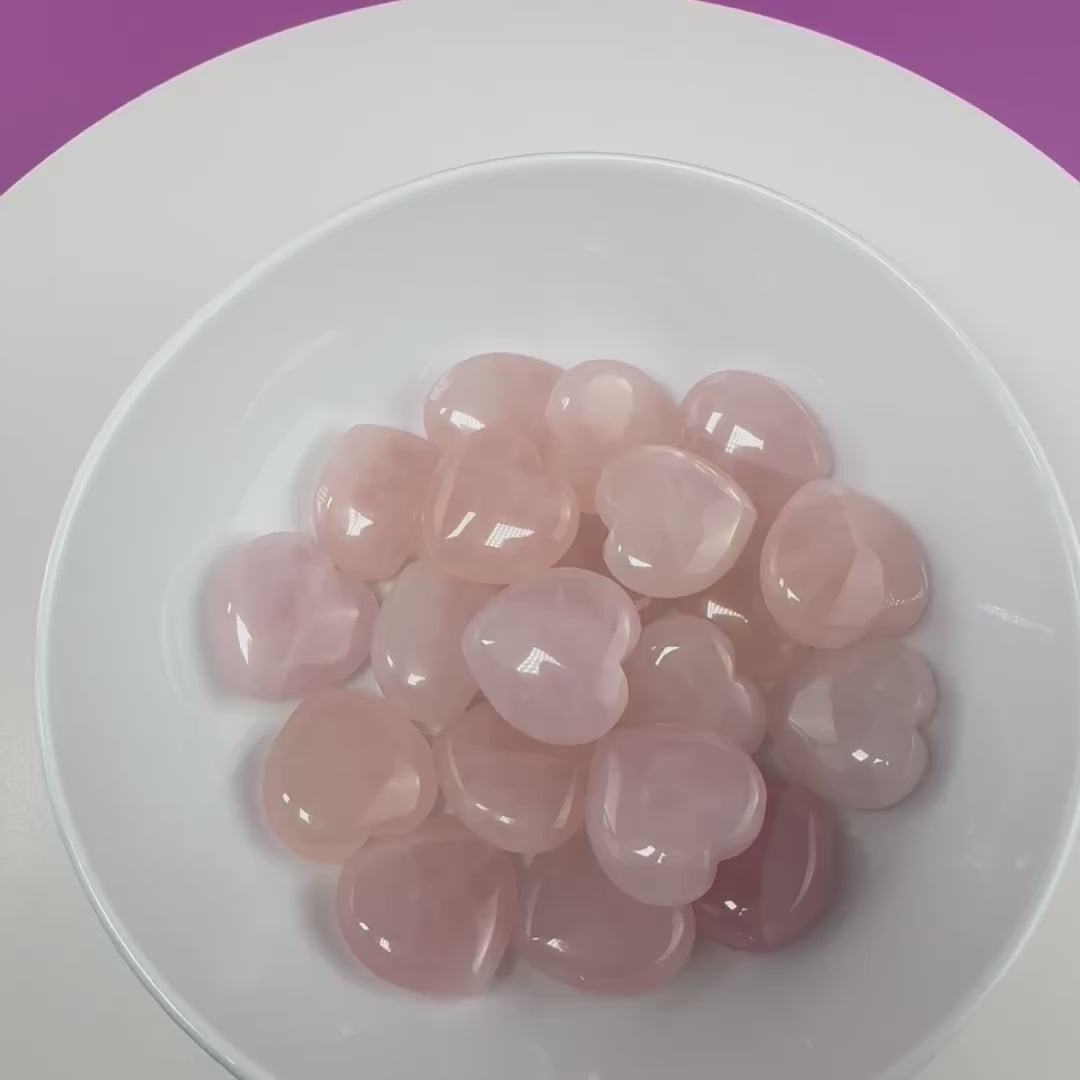 Mini Rose Quartz Heart Carving