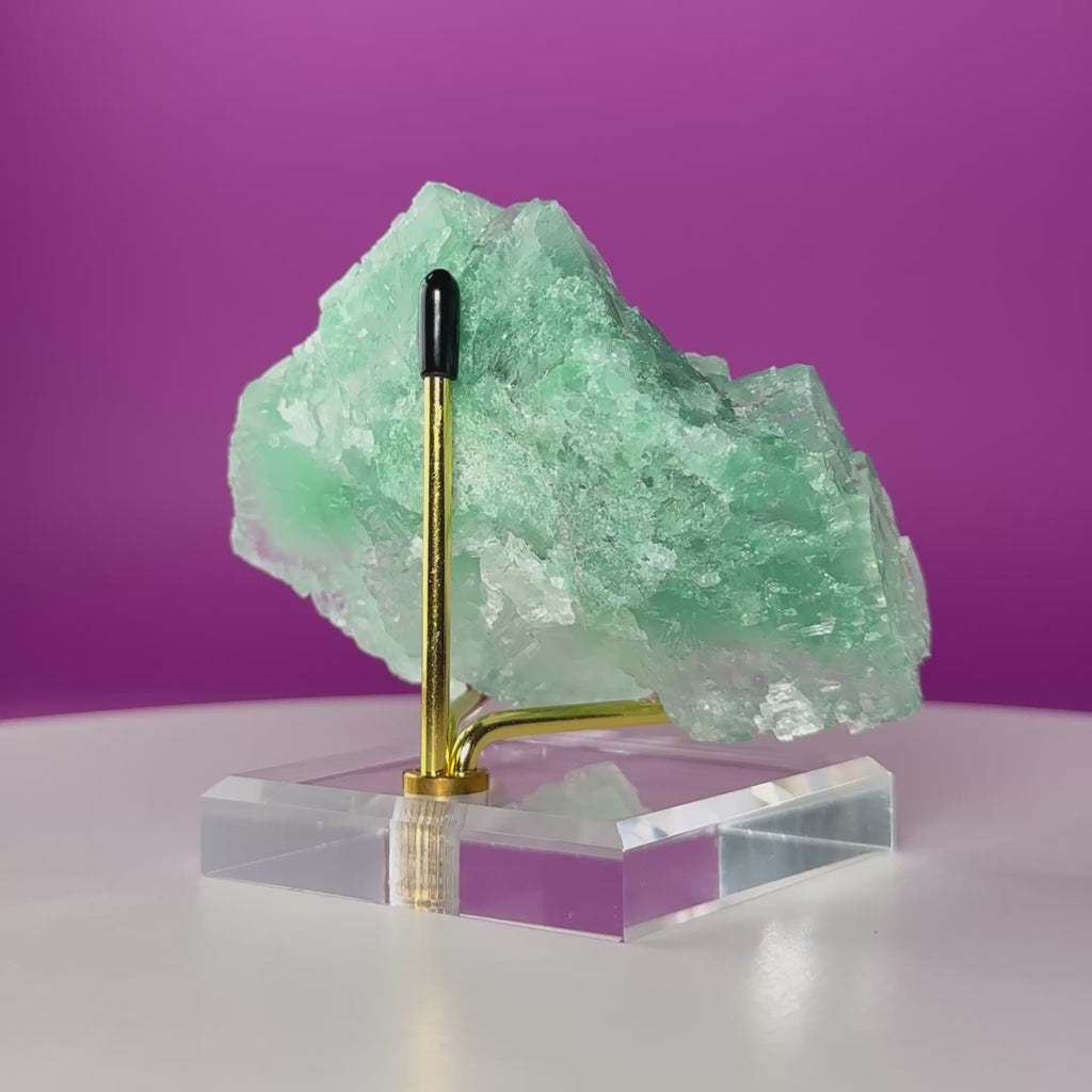 Halite with Paratacamite from Rudna Mine, Poland | Collector Mineral Specimen with Stand