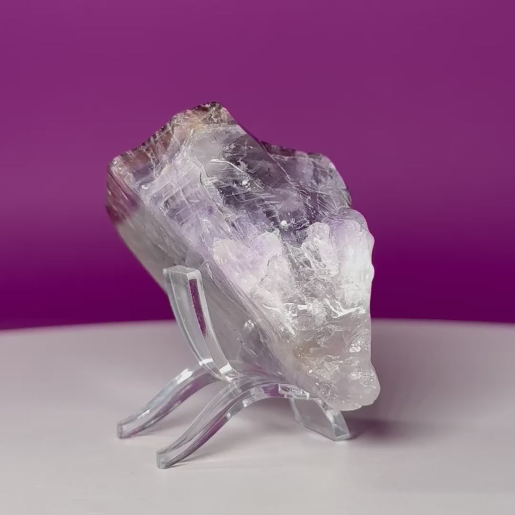 Super 7 Polished Specimen on Acrylic Stand | Brazilian Crystal Display