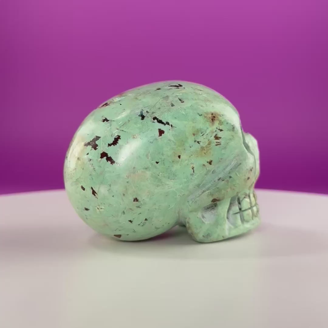 Chrysocolla Skull – 508g Hand Carved Crystal Skull
