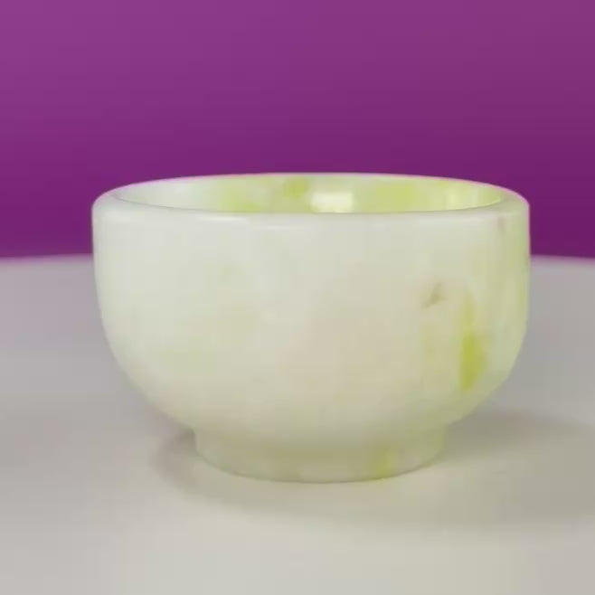 Mini Xiuyan Jade Offering Bowl | Hand Carved Jade Altar Bowl