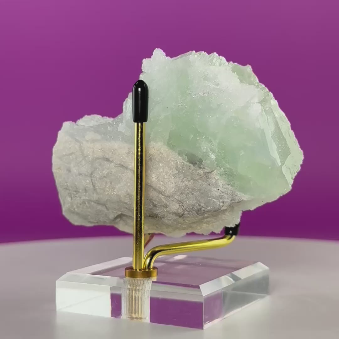 Fluorite Specimen from Manaoshan Mine with Stand | UV Reactive Collector Crystal