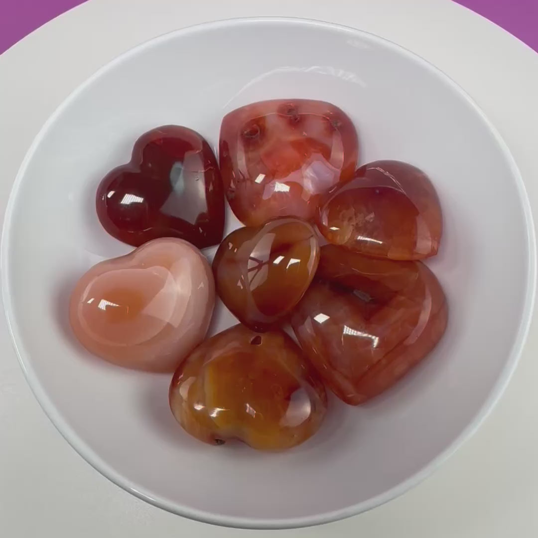Carnelian Heart Carving, Choice of Stone