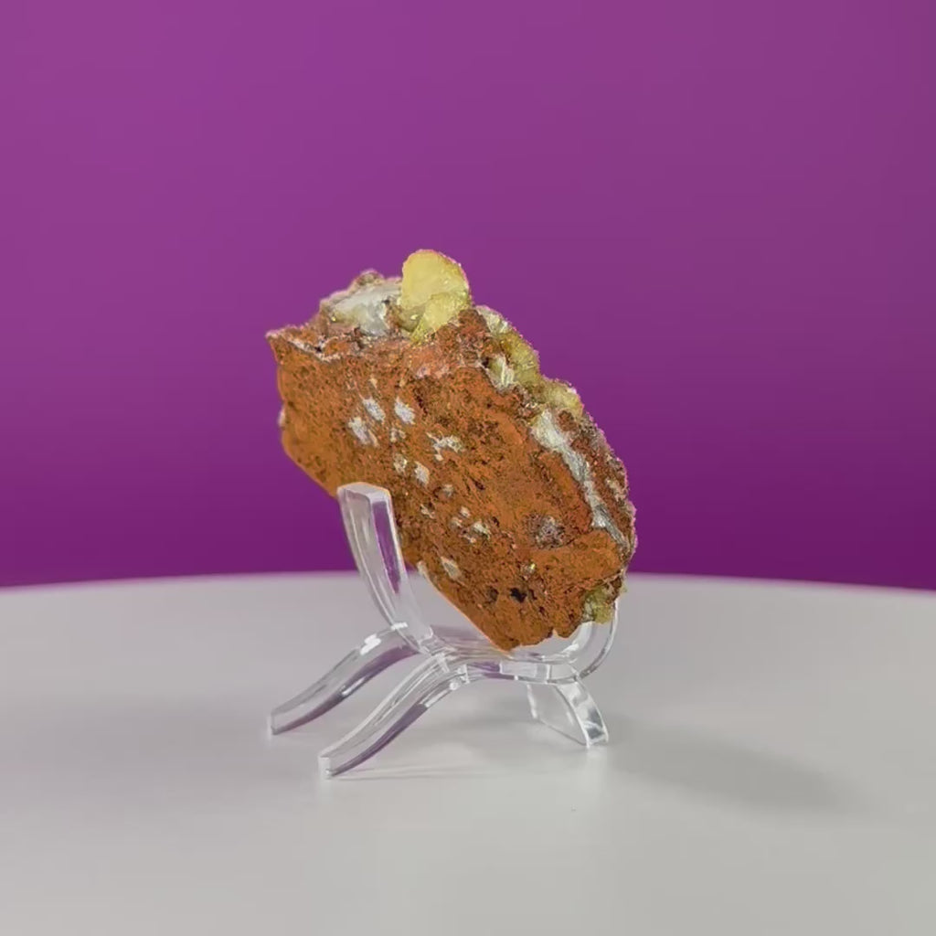 Adamite Specimen on Matrix (Mexico) (Includes Acrylic Stand)