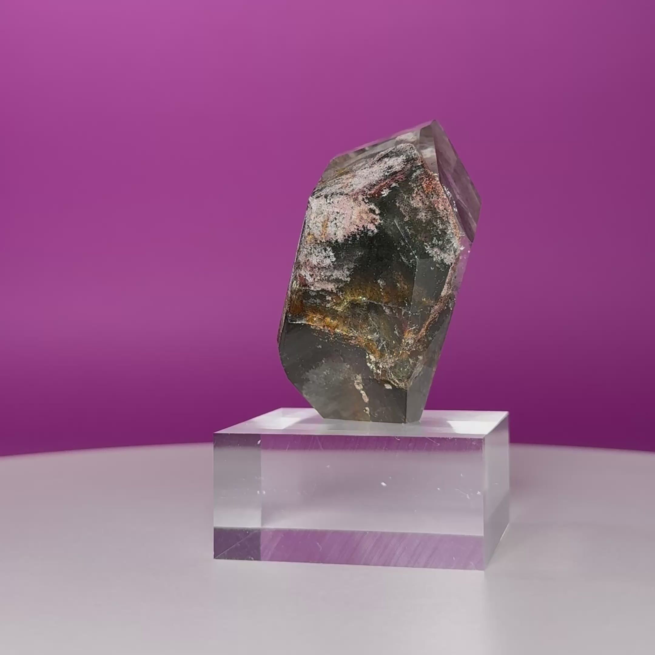 Garden Quartz Free Form 151g with Acrylic Base Scenic Inclusion Crystal