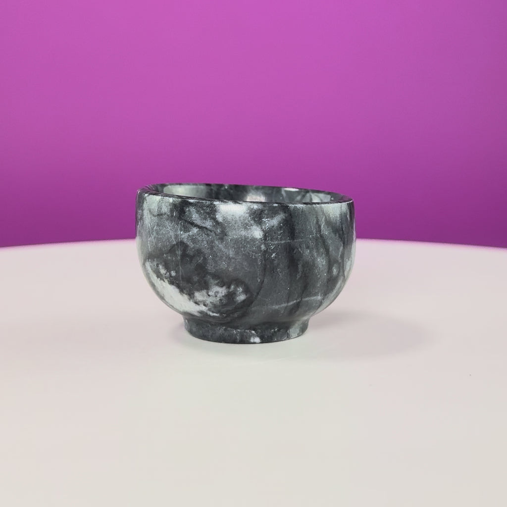 Black Zebra Stone Mini Offering Bowl for Crystals & Jewelry