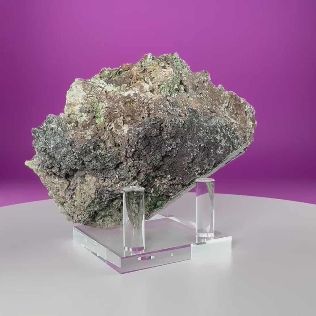 Conichalcite Mineral Specimen from Mexico with Display Stand