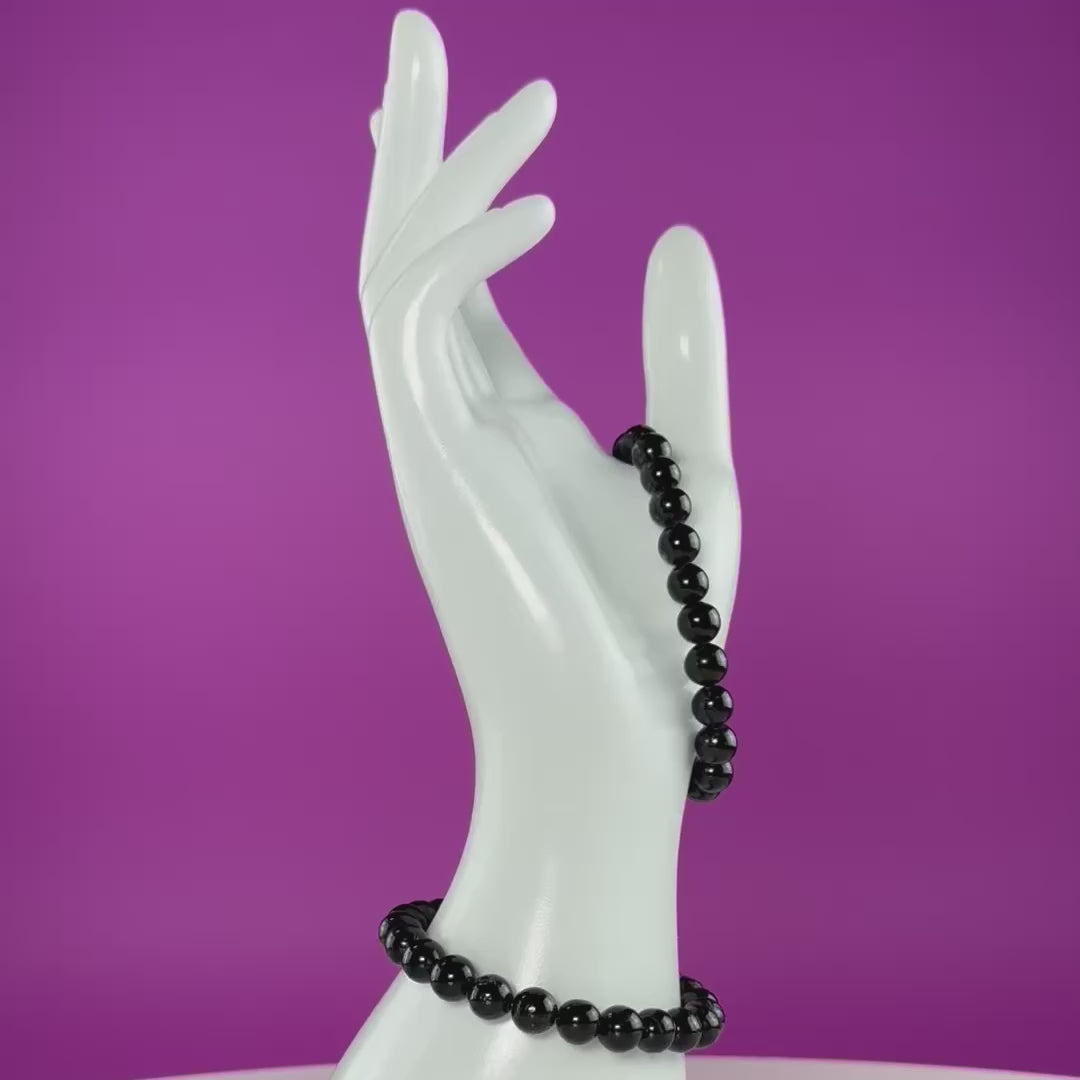 Black Tourmaline 8mm Bracelet | Grounding Crystal Jewelry