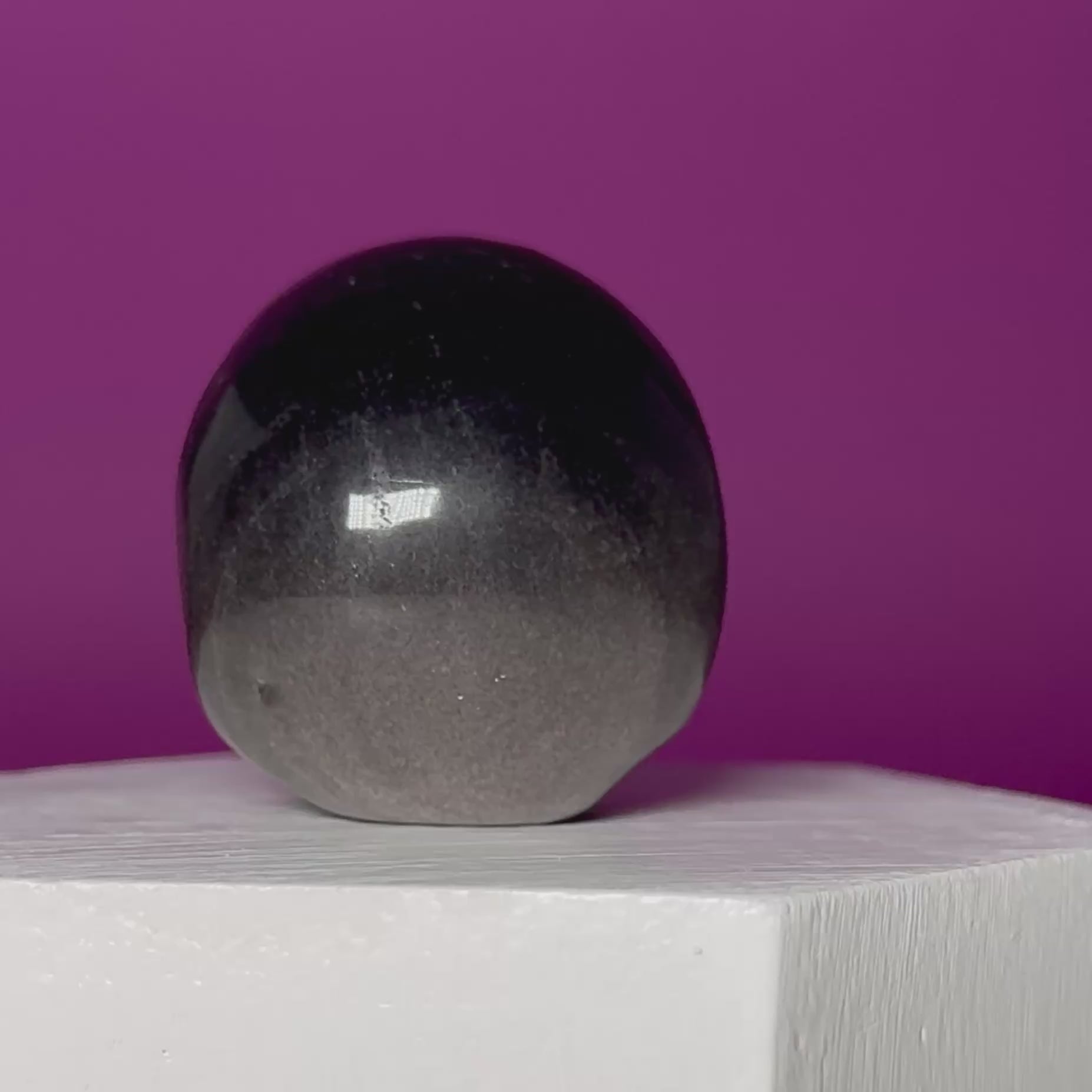 Silver Sheen Obsidian Skull Carving | Polished Crystal Skull for Protection & Grounding