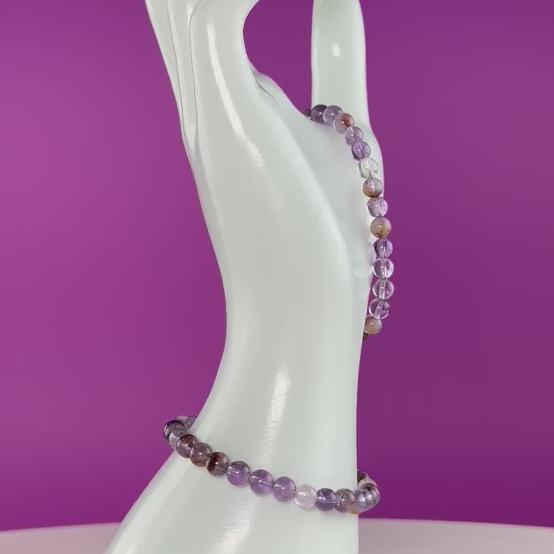 Super Seven Bracelet 6mm Natural Crystal Stretch Bracelet