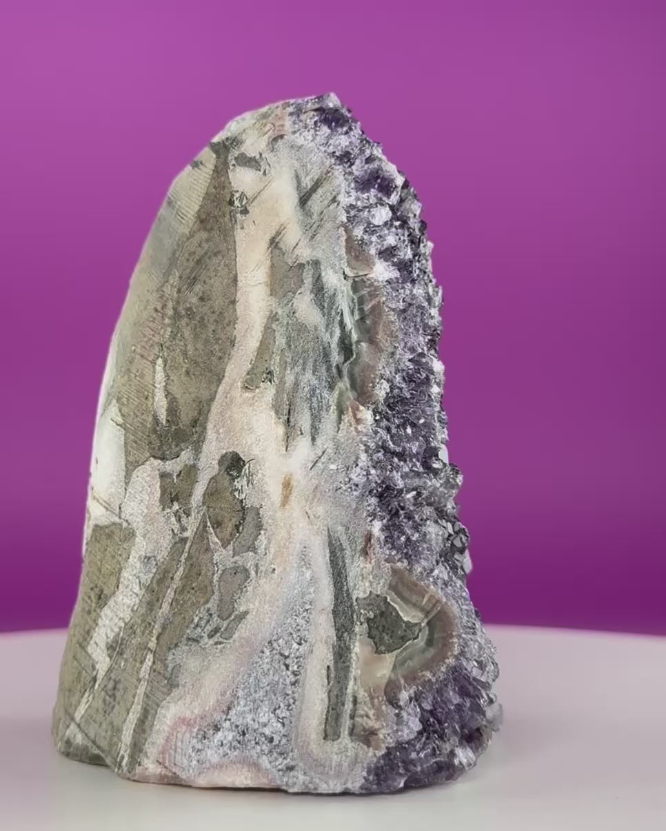 Brazilian Amethyst Standing Cluster – Deep Purple Crystal Display