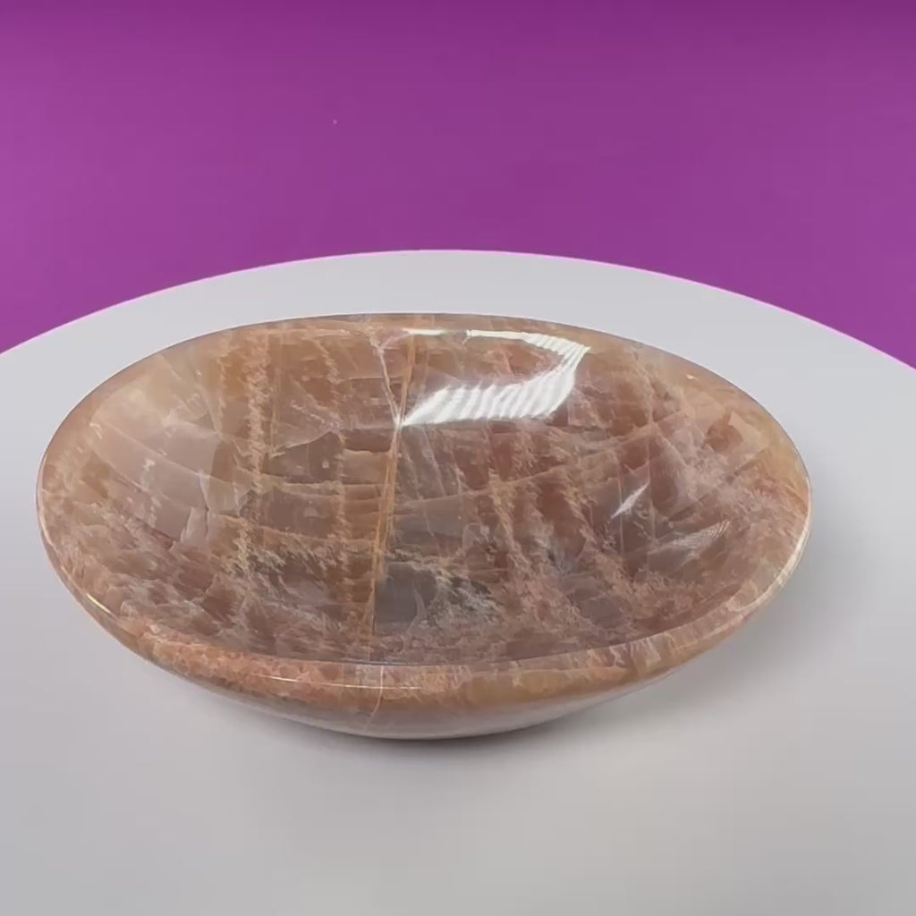 Moonstone Bowl | Crystal Charging & Ritual Offering Dish for Energy Work
