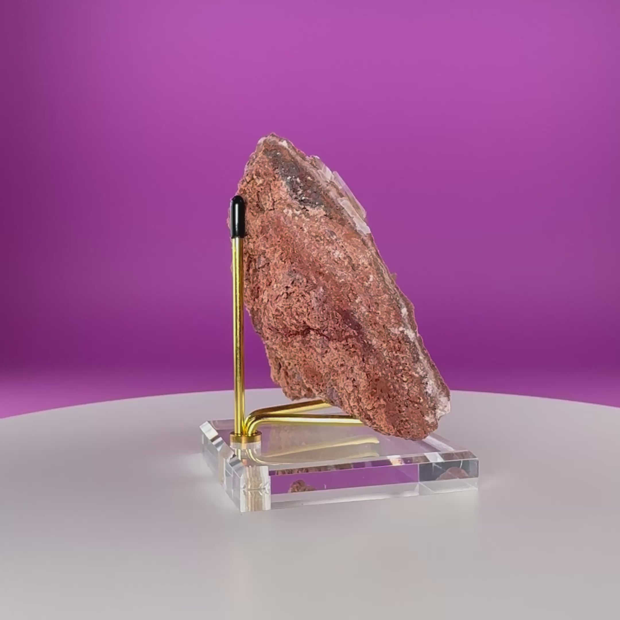 Rare Selenite on Matrix from Bermejillo, Mexico – 416g Collector Specimen with Stand