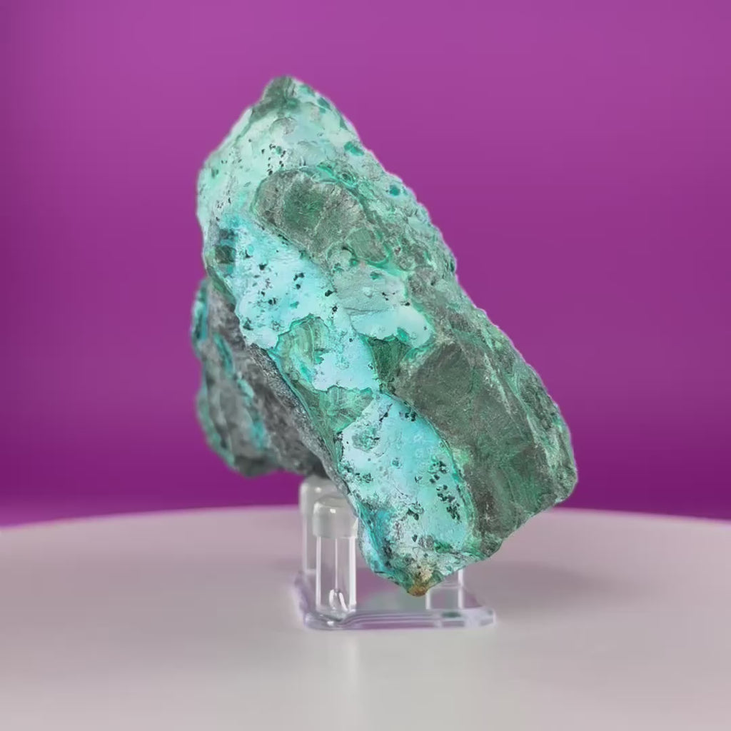 Chrysocolla Malachite Mineral Specimen | Collector Crystal Display