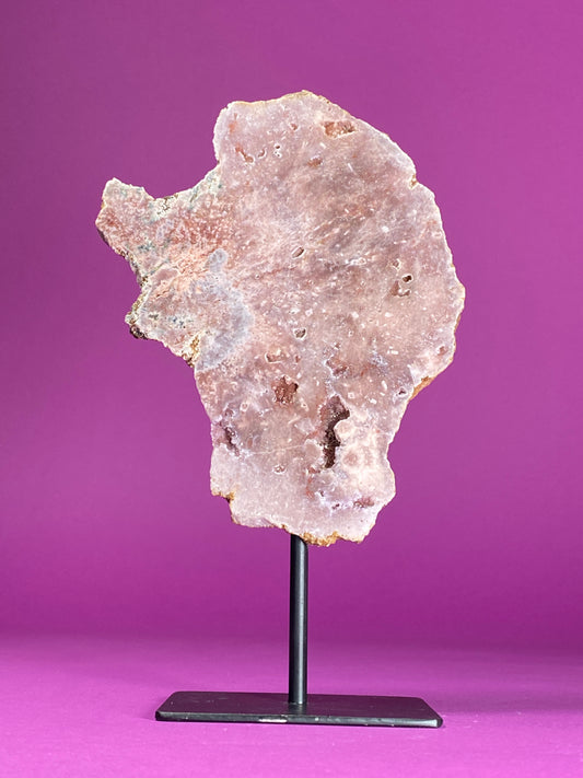 Pink Amethyst on Black Metal Stand