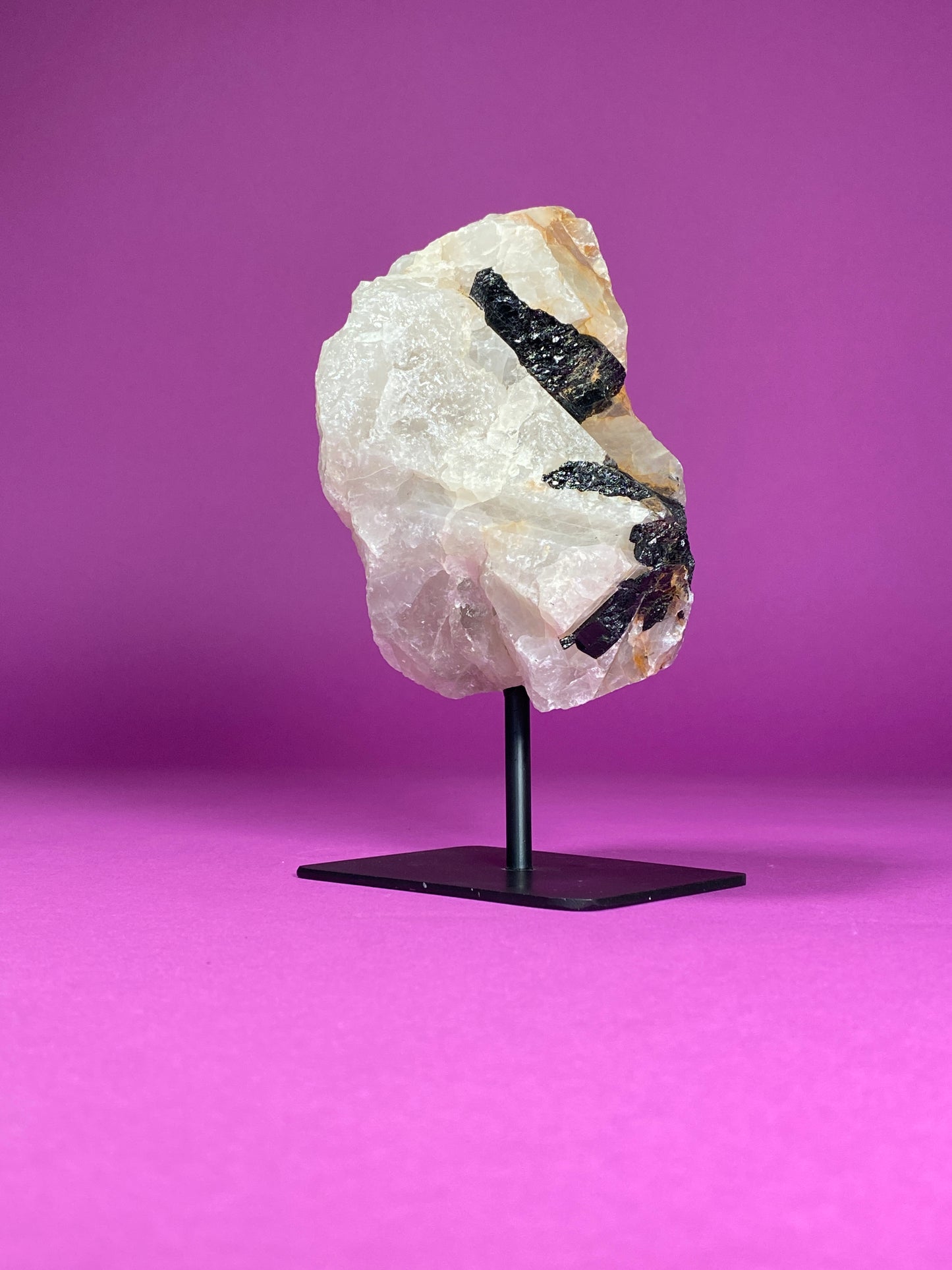 Black Tourmaline in Matrix on Stand, Akoni's Misfit Crystal