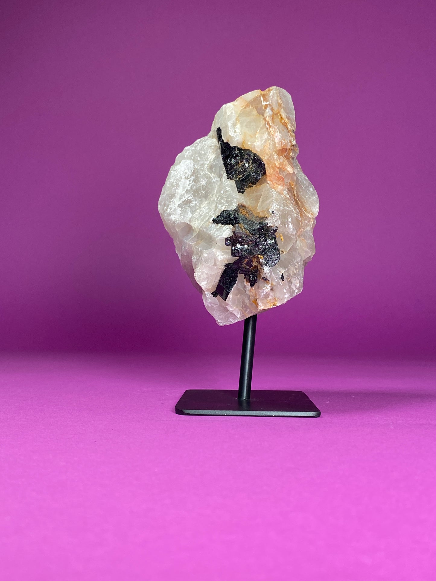 Black Tourmaline in Matrix on Stand, Akoni's Misfit Crystal