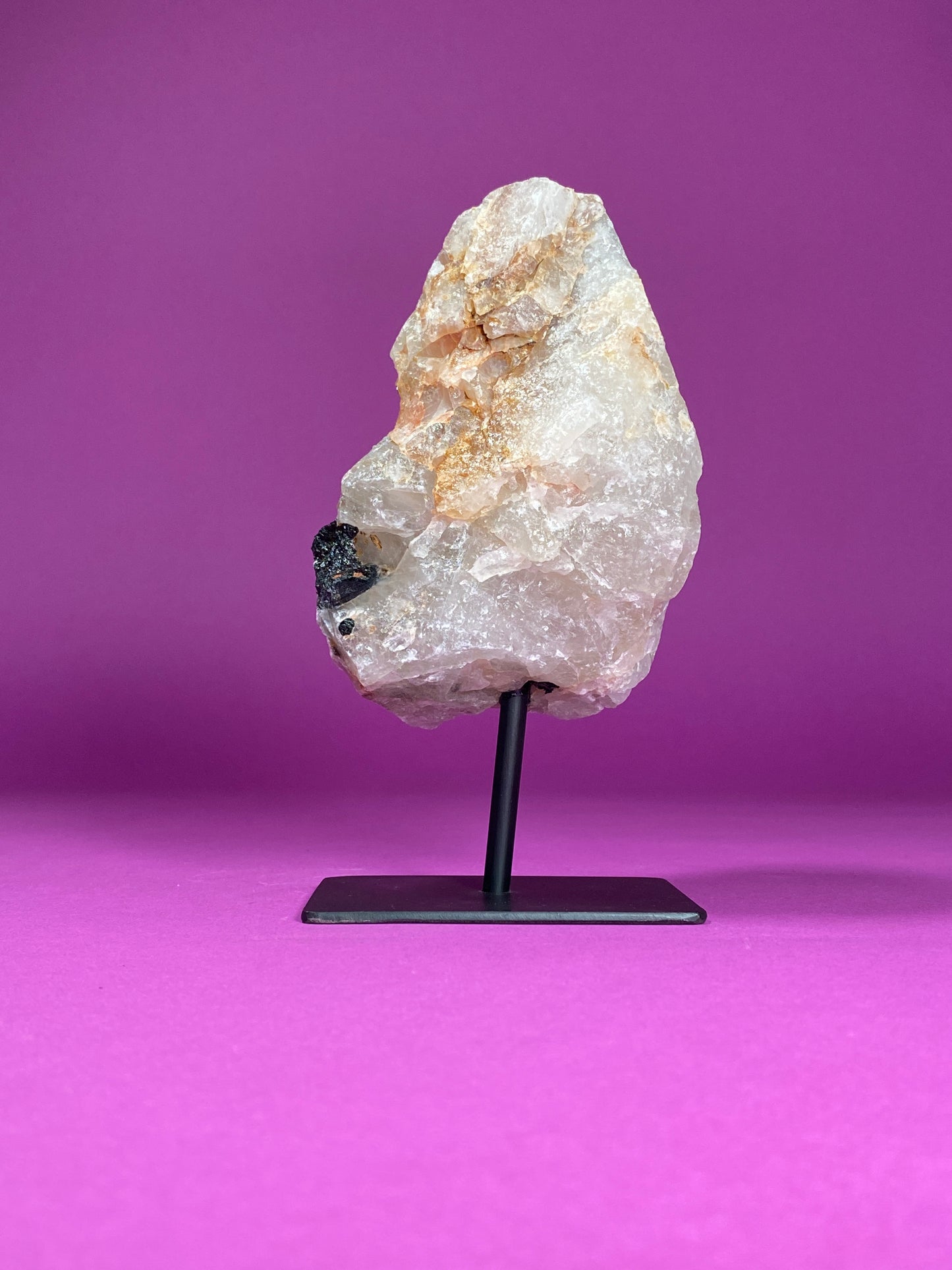 Black Tourmaline in Matrix on Stand, Akoni's Misfit Crystal