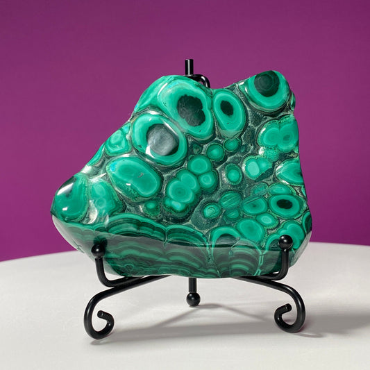 Malachite Free Form (Includes Black Metal Stand)