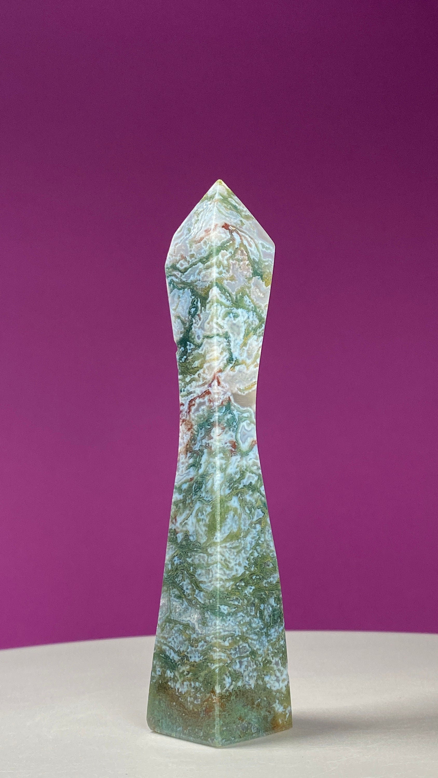 Moss Agate Tower, 152 g