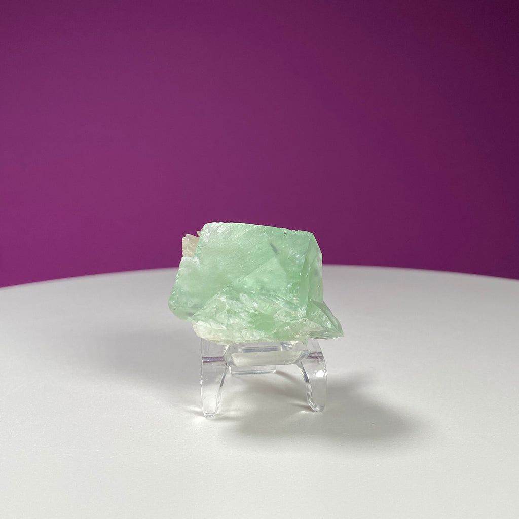 Green Fluorite Cube Specimen (Includes Acrylic Stand)