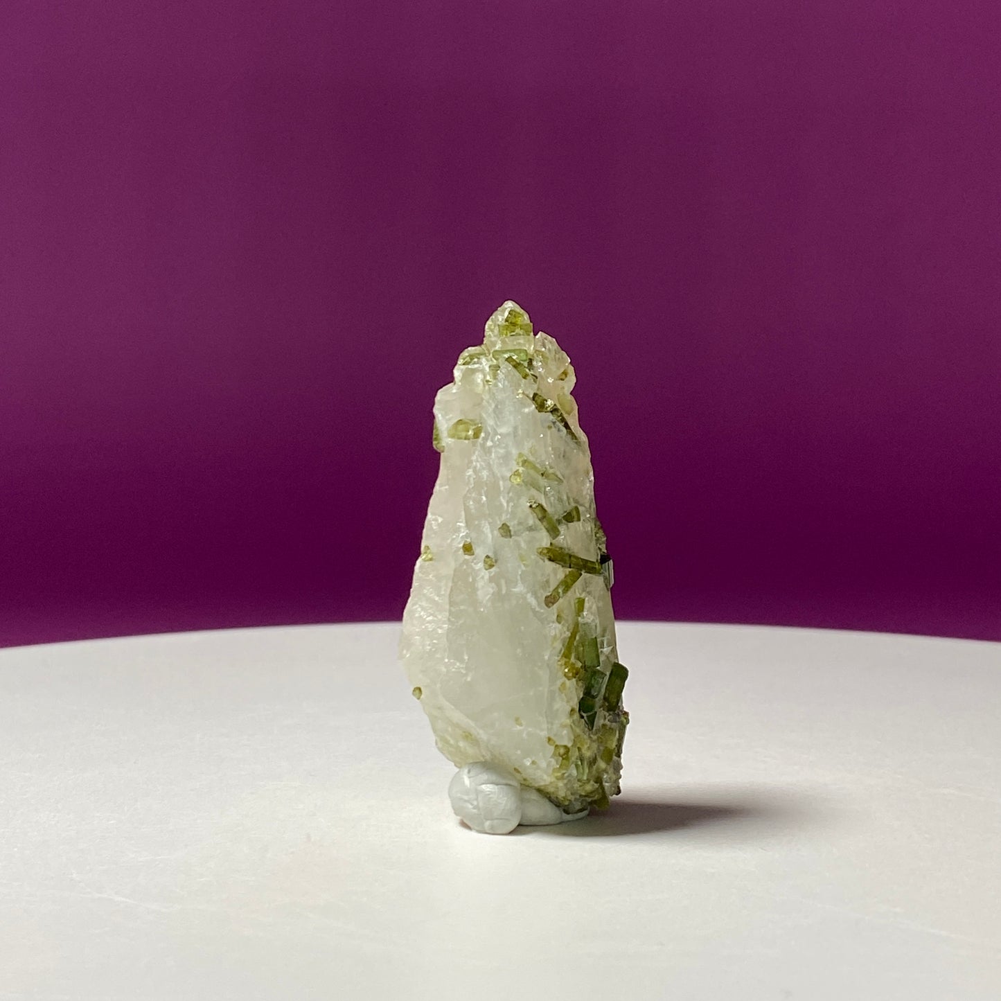 Green Tourmaline & Himalayan Quartz, Tulga Mine, Gilgit-Baltistan, Pakistan (Includes Mineral Putty)